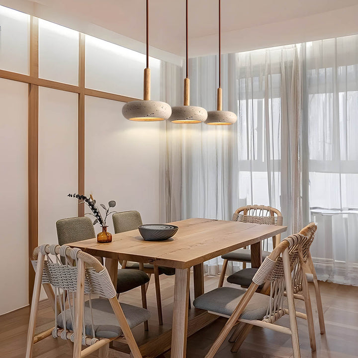 Luvikno | GlowStone Taklampe - Naturlig Travertin LED Pendellampe