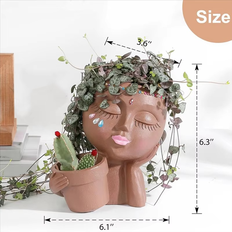 Chic Dual Face Hodeplanter for Innendørs og Utendørs Bruk Luvikno