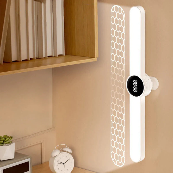 Luvikno | LED Skrivebord Lampe ClarioMag | Med Klokke & Alarm | Magnetisk & USB Oppladbar | Trinnløst Dimmbar | 35 cm