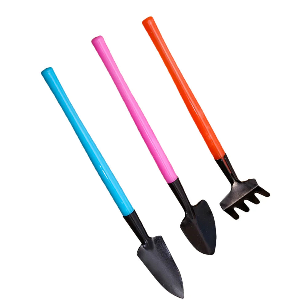 Luvikno | Florinita 3-delt Mini Hageredskapssett | Håndspade, Rive & Spade | For Stueplanter & Bonsai | 22 cm Lengde