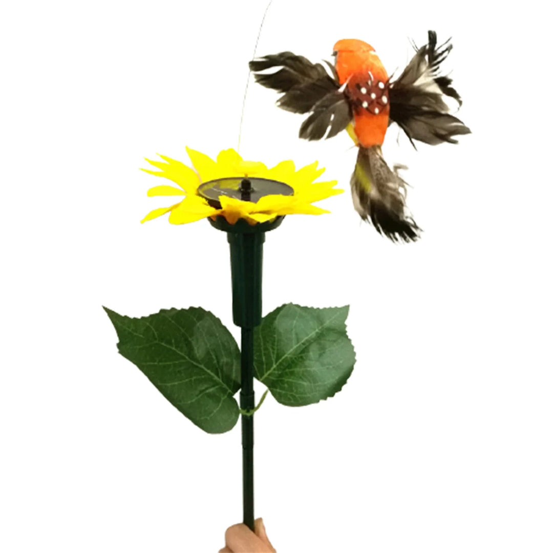 Luvikno | SOLAVIA Solsikke Hage Stake | Med roterende Sommerfugl eller Kolibri | Soldekor for Hage & Potteplanter | 20×20×10 cm