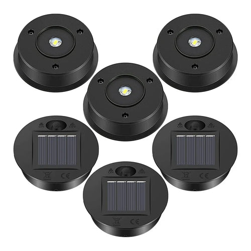 Luvikno | Solaverna 6-delt sett solerstatningslokk for hagen lanternene | Ø 7 cm | LED-lamper med solcellepanel | Vanntett & Automatisk