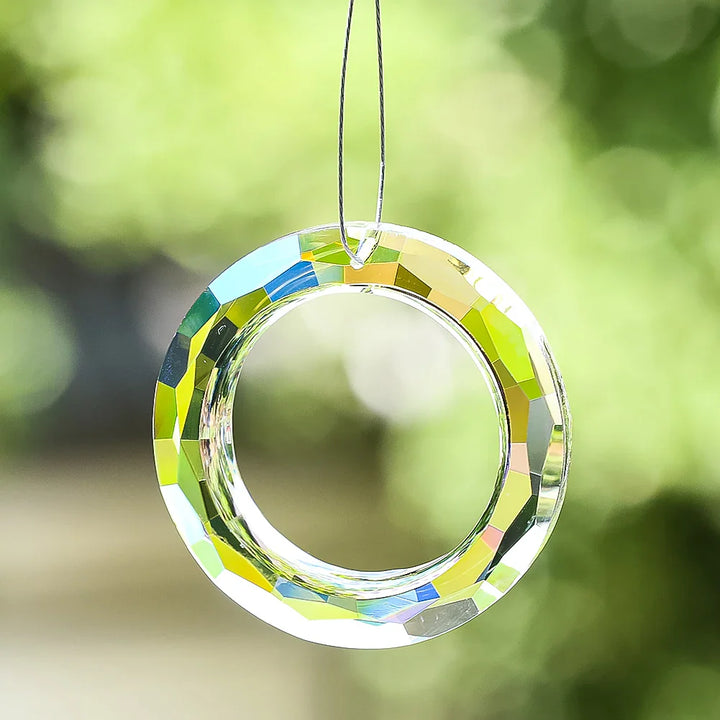 Luvikno | Krystall Solfanger LumiRing 50 | Ø 50 cm | Glassprisme for Vinduer, Hage & Dekor | Regnbuefanger for Lysleker