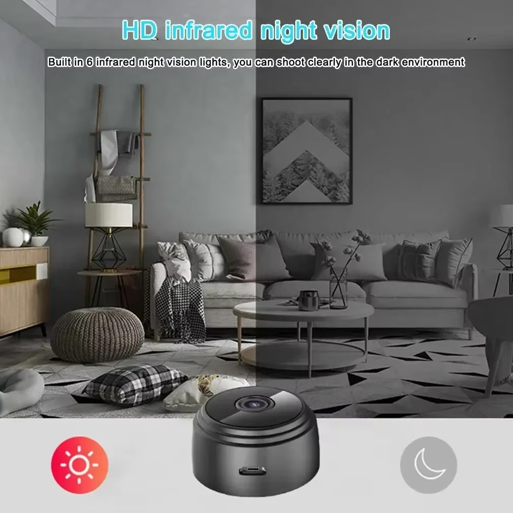 Kompakt HD 720P Trådløs Mini Smart Sikkerhetskamera med Mobilovervåkning Luvikno