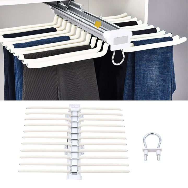 Smart Slide-Out Rail Cloth Organizer | Luvikno