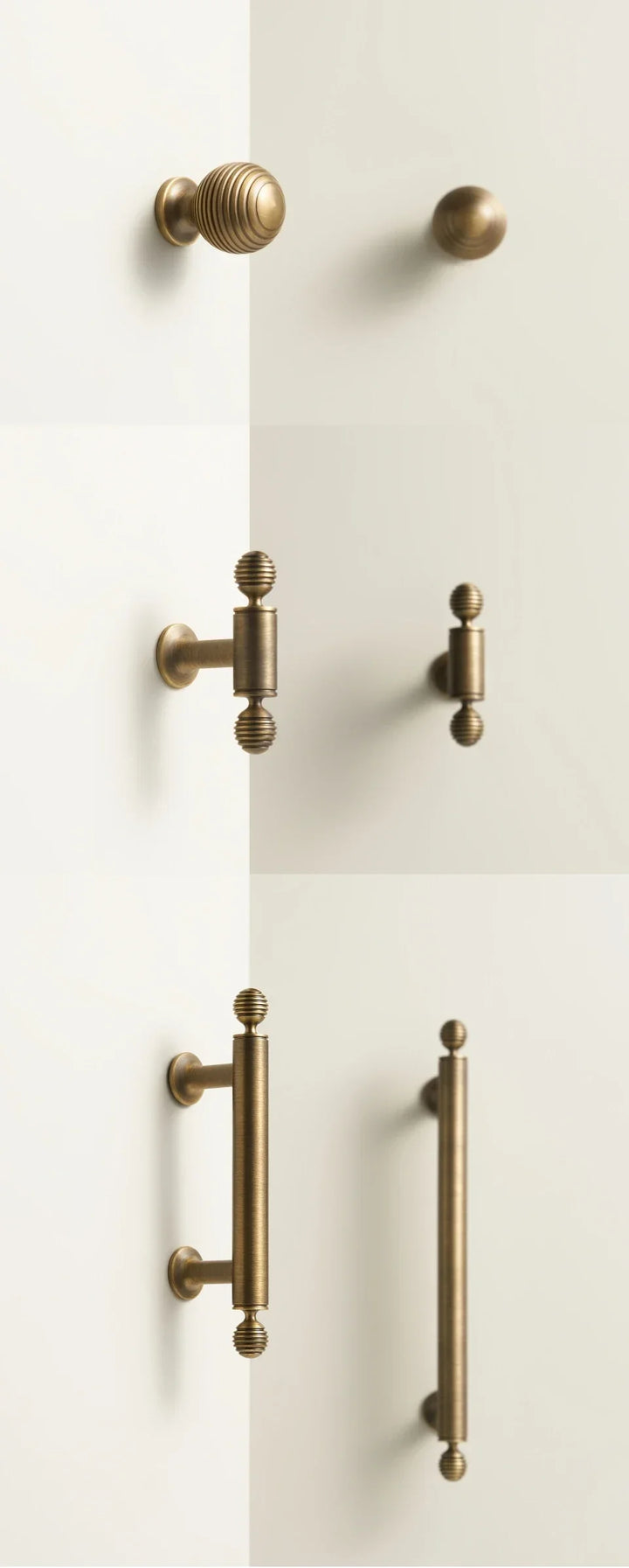 BrassElegance Solid Messing Antikk T-Griff Luvikno