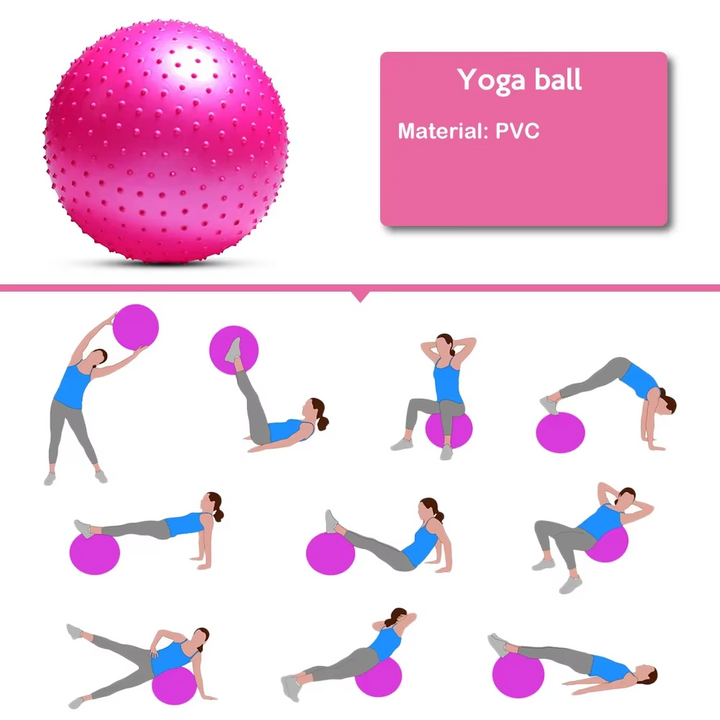 PVC Treningsball for Hjemmegym og Pilates Stabilitetstrening Luvikno