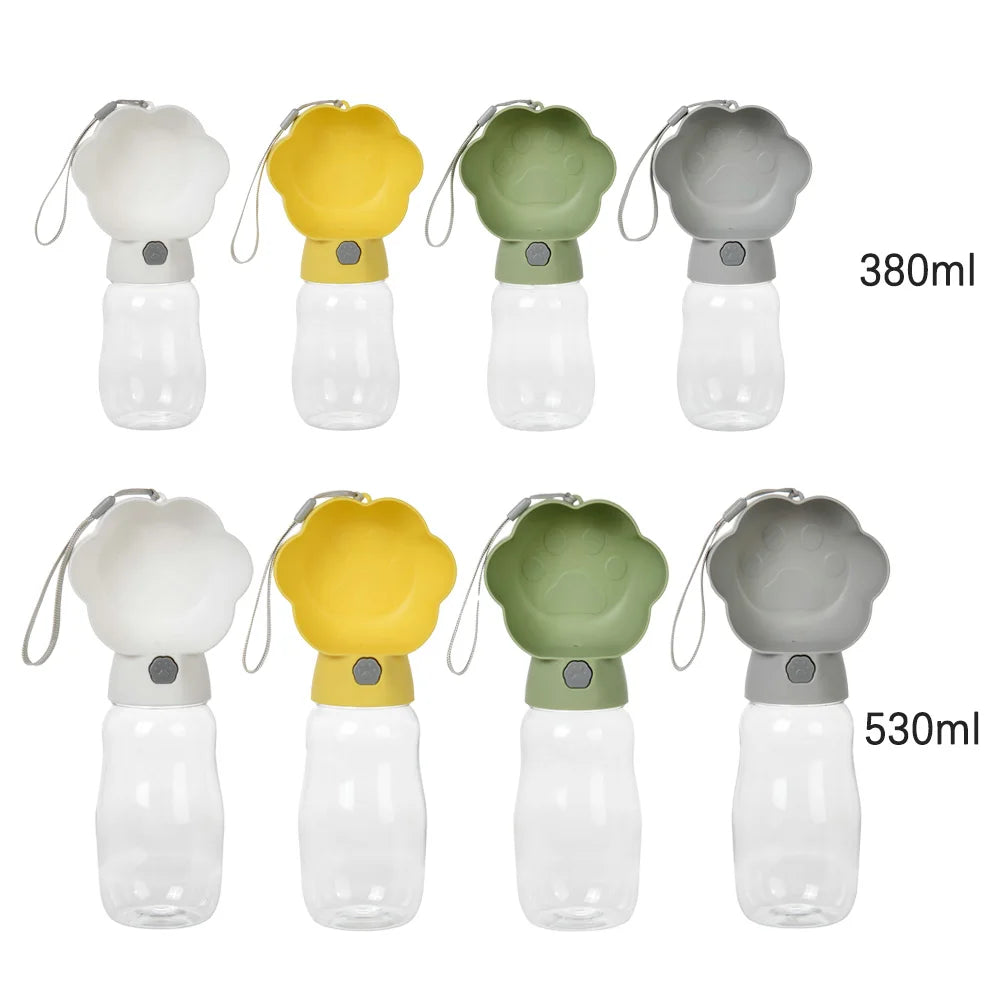 Luvikno | Droppa DuoBottle Drikkeflaske | 2-i-1 Vann- & Matdispenser for Hunder & Katter | Lekkesikker & Bærbar | 380 ml / 530 ml