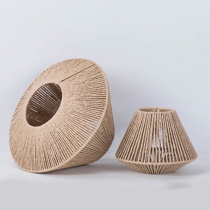 Luvikno | Rattan Pendellampe - Elegant Rattan Pendellampe med Geometrisk Design for Atmosfærisk Belysning