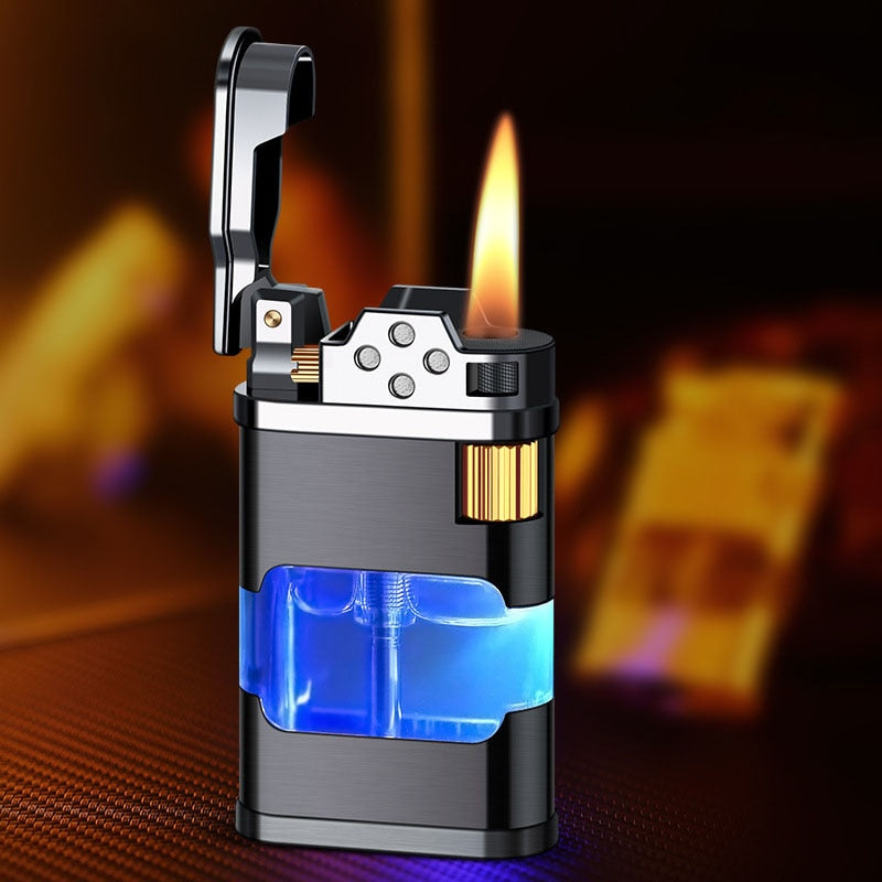 Blå Flamme Metall Vindproof Gass Lighter | Luvikno