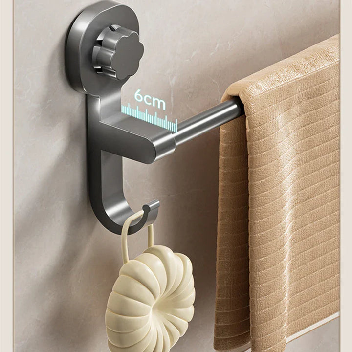 MagnaGrip Power Suction Cup Håndkleholder – Svart selvklebende håndkleholder uten boring Luvikno