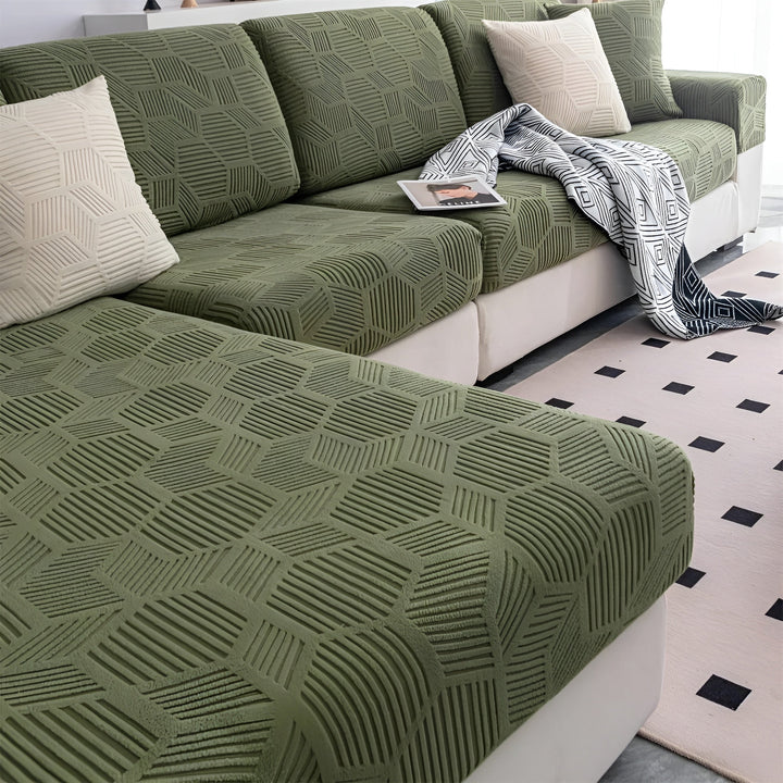 Jacquard Sofa Cover med Geometrisk Mønster – Myk & Katt-vennlig | Perfekt for Beskyttelse og Koselige Oppholdsrom | Luvikno