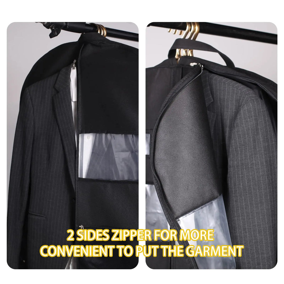 Luvikno | Reisekjoler Garment Bag for Reise | Dobbeltsidig Glidelås & XXL Lommer | Pustende & Gjennomsiktig | 43 tommers Henge Dress Organisator