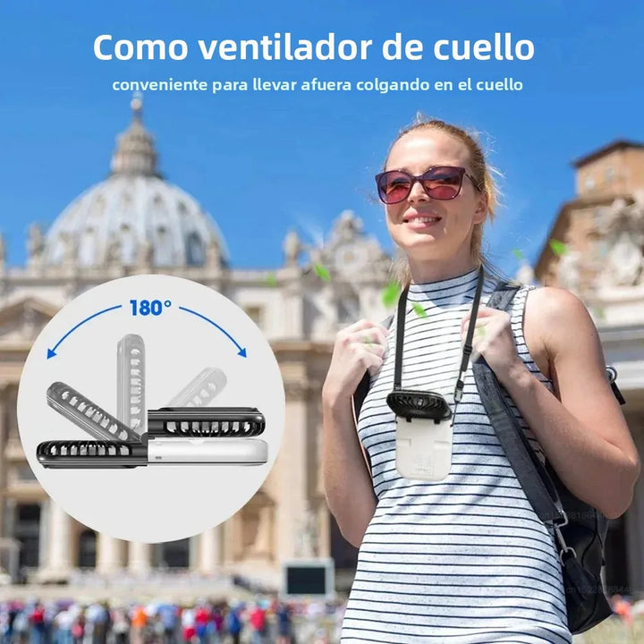 Luvikno | Luftigo Mini USB-vifte | Kompakt, oppladbar vifte med digital skjerm og flere vindmodus