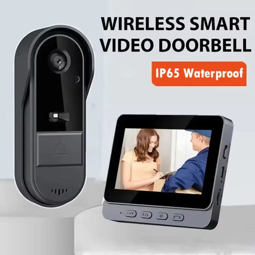 Luvikno | Trådløs video dørklokke med intercom og nattsyn HD – 4,3” IPS-display, vanntett