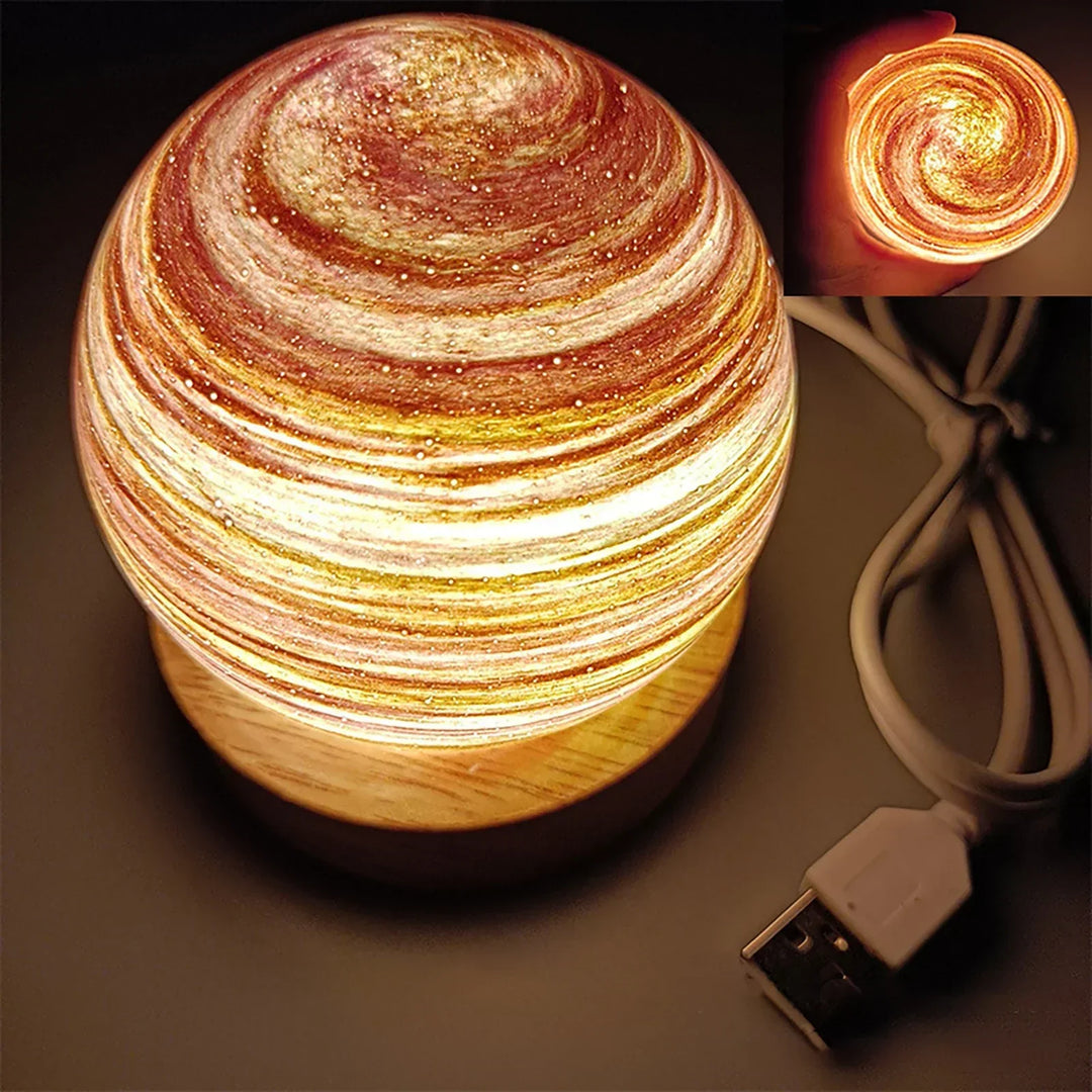 KosmosGlow - 3D Krystallplaneter Nattlampe | Luvikno