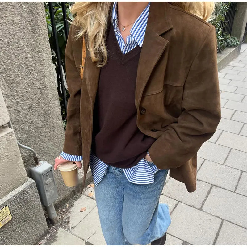 Luvik | Elegant Brun Ull jakke