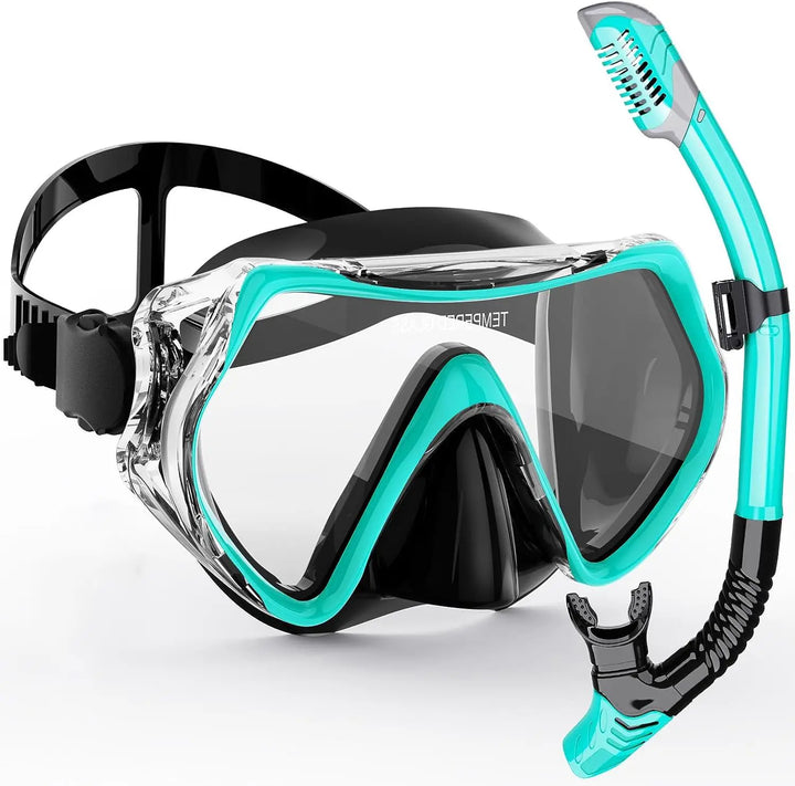 Luvikno | AquaVision Snorkel Maske Sett for Voksne | Anti-Dugg & Slagbestandig | Silikon Kant & Tørr Snorkel | 180° Synsfelt