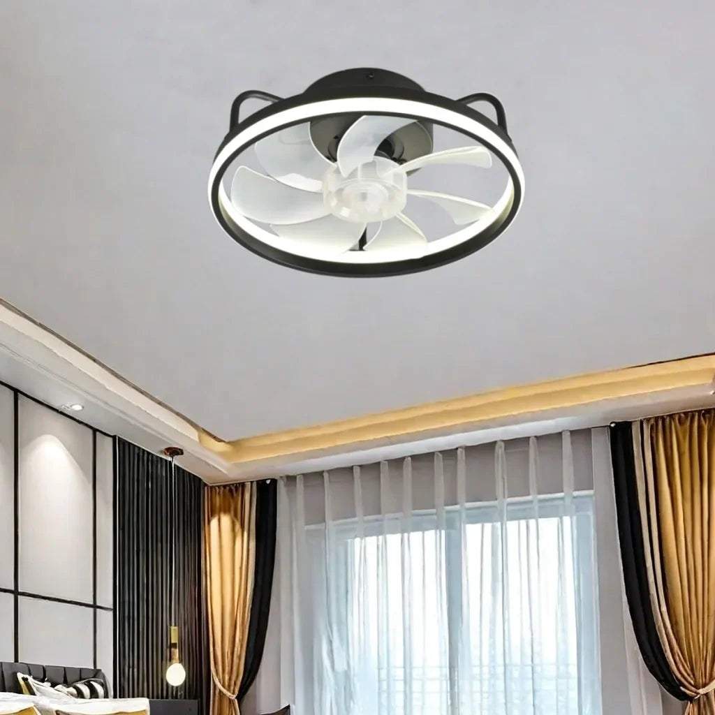 Moderne LED Taklampe Vifte med DC-motor - 6 Hastigheter, Timer, Lav Etasje Loftsvifte, Fjernkontroll Dekorativ Lys | Luvikno