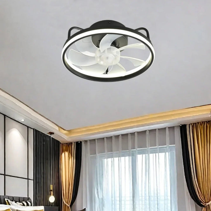 Moderne LED Taklampe Vifte med DC-motor - 6 Hastigheter, Timer, Lav Etasje Loftsvifte, Fjernkontroll Dekorativ Lys | Luvikno