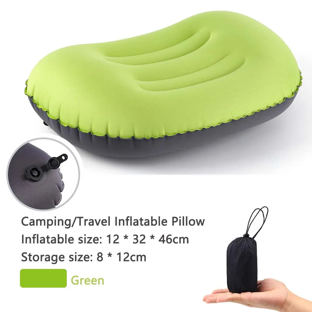 Luvikno | AirNest Oppblåsbar Utendørspute | Komprimerbar & Sammenleggbar | Nakke Støtte for Camping, Fotturer & Reise