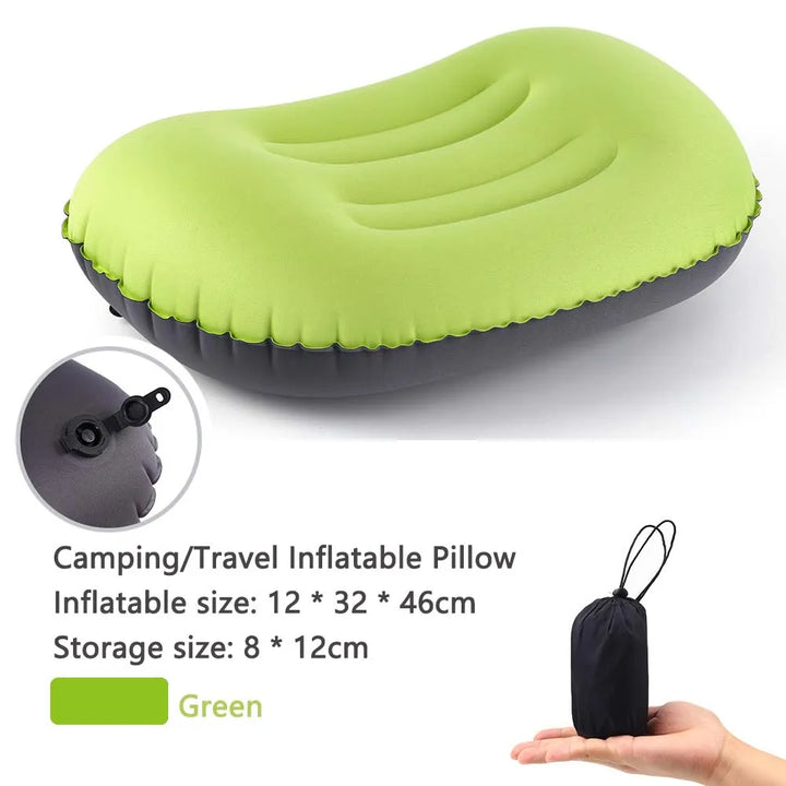 Luvikno | AirNest Oppblåsbar Utendørspute | Komprimerbar & Sammenleggbar | Nakke Støtte for Camping, Fotturer & Reise