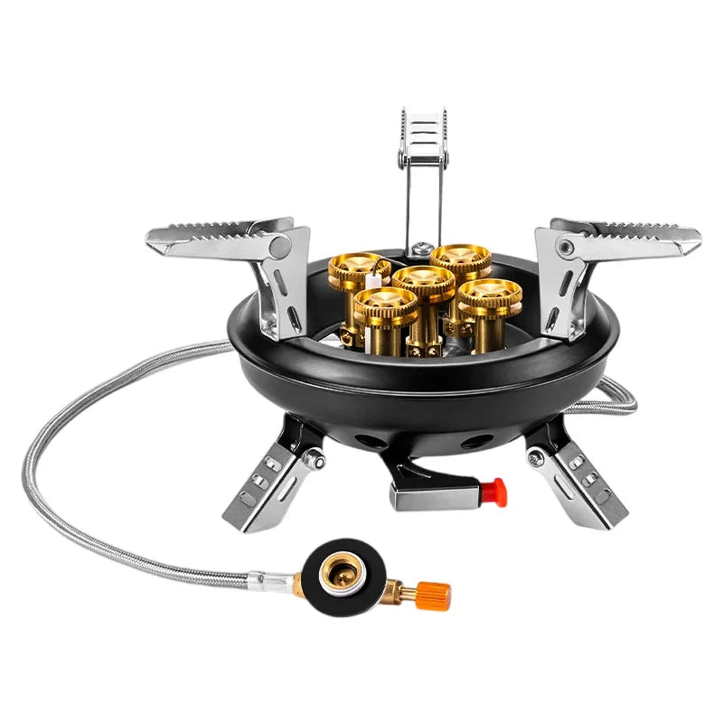 Luvikno | Flamurion Camping Gassbrenner 16000W med Piezo Tennere | Sammenleggbar Høytrykk Gassbrenner for Utendørs og Nødsituasjoner | For Butan/Propan
