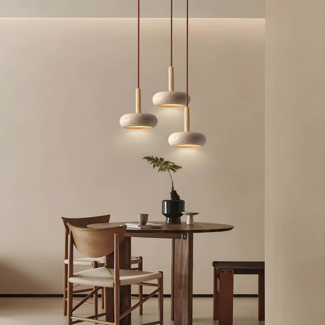 Luvikno | GlowStone Taklampe - Naturlig Travertin LED Pendellampe