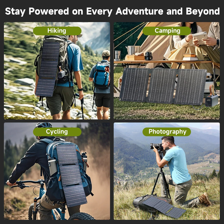 Luvikno | Solenergi Powerbank VoltForge PB100 Sett | 24 000mAh | 100W Hurtiglading | Sammenleggbart 21W Solpanel | For Laptop, Smartphone & Utendørs