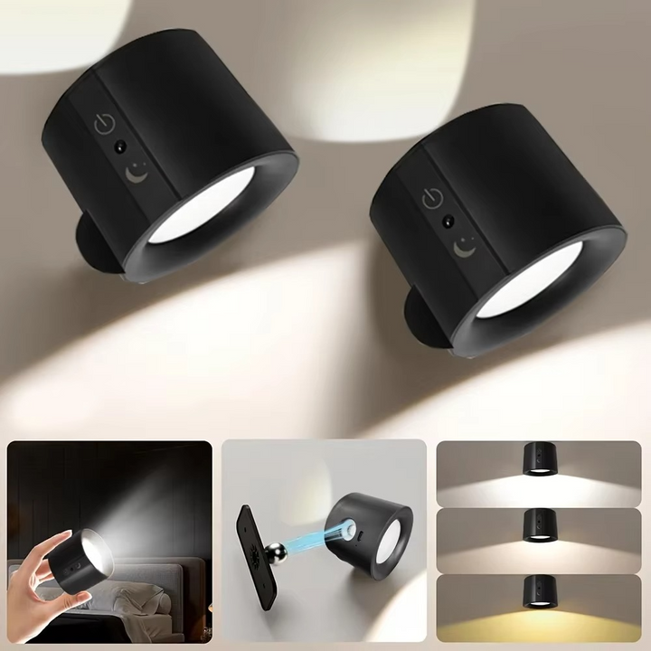 Luvikno | LED Vegglampe - Oppladbar, Magnetisk & Dobbelt-Sidig Belysning for Innendørs Bruk