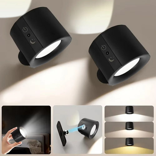Luvikno | LED Vegglampe - Oppladbar, Magnetisk & Dobbelt-Sidig Belysning for Innendørs Bruk