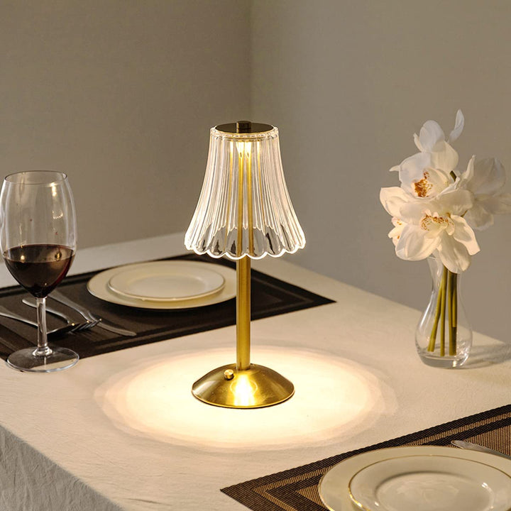 Golden Crystal Table Lamp - Aurora Luxe | Luvikno