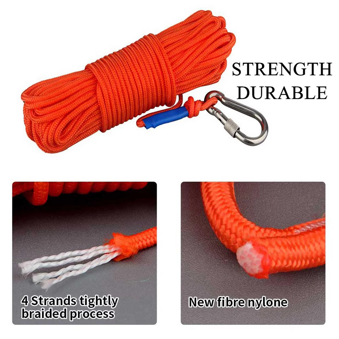 Dual Strength Fishing Magnet Kit - N52 Neodymium 80/120KG Kraft med 10m Tau Luvikno