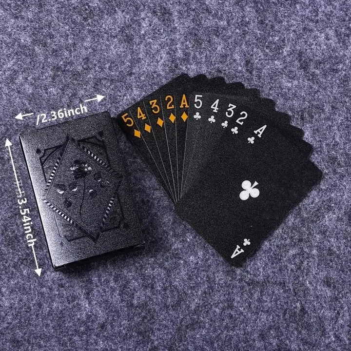 Luksus Svart & Gull Vanntette Poker Spillkort Luvikno