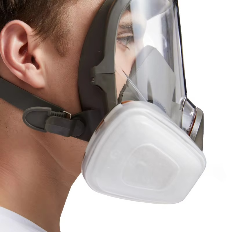 Omfattende helansikts respirator sikkerhetsgassmaske med anti-dugg beskyttelse Luvikno