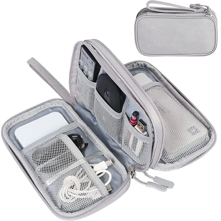 Luvikno | Techviva PackSafe Elektronisk Organizer Bag | 2-lags & vanntett | For kabler, ladere, USB & tilbehør | Kompakt & bærbar