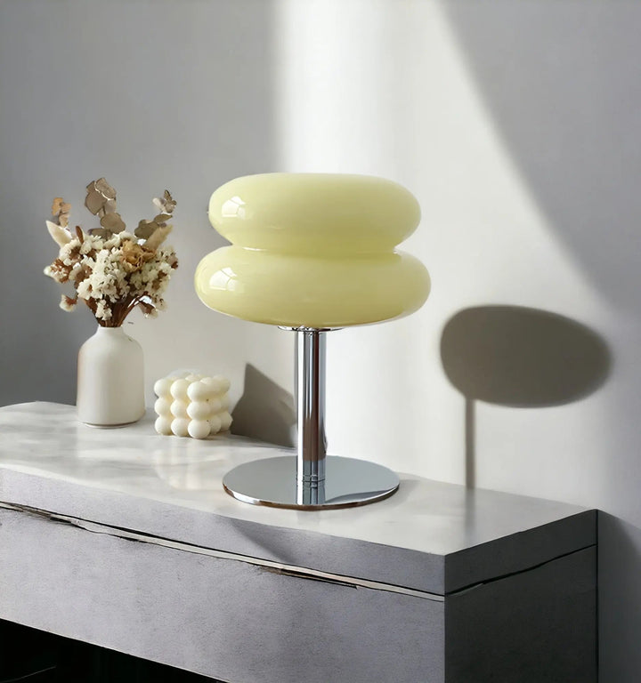 Luvikno | Elegant Macaron Glass Table Lamp med USB - 3 Lysfarger