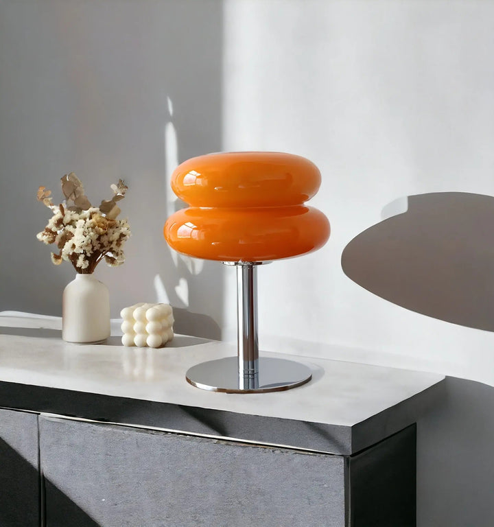 Luvikno | Elegant Macaron Glass Table Lamp med USB - 3 Lysfarger