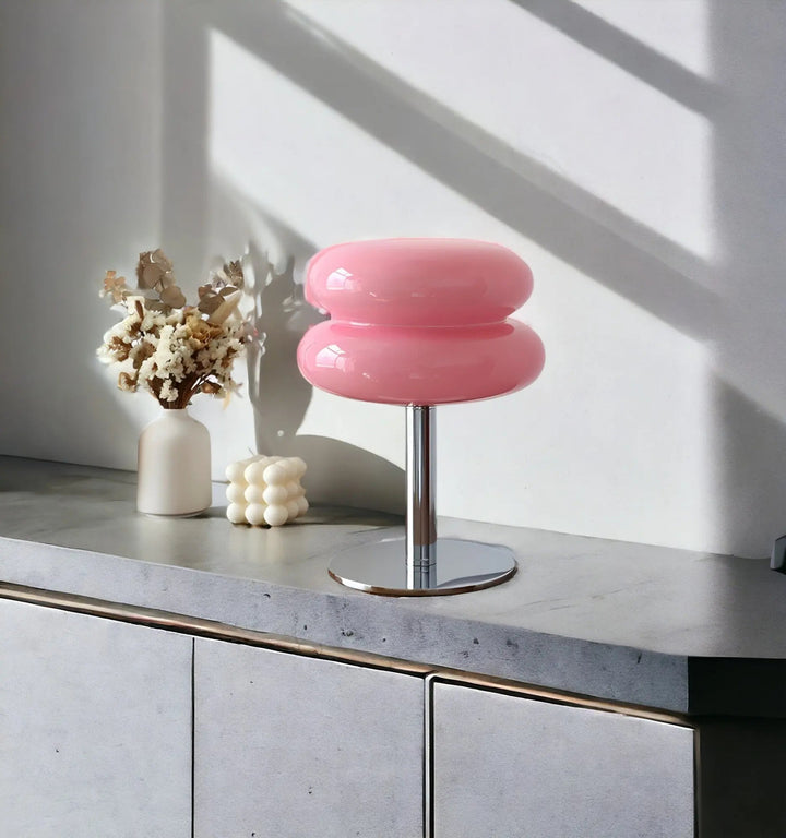 Luvikno | Elegant Macaron Glass Table Lamp med USB - 3 Lysfarger