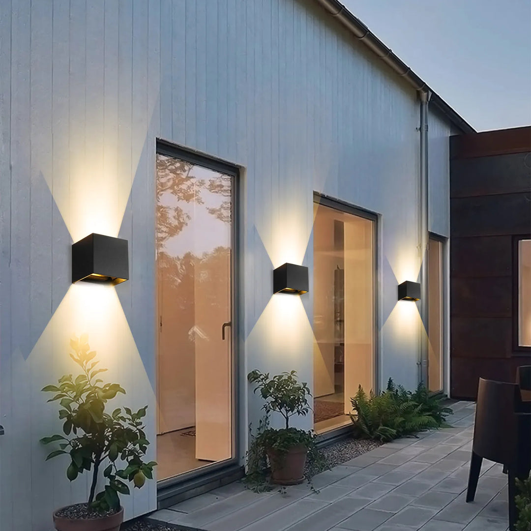 Moderne LED vegglampe i kube design, minimalistisk vegglampe for gang og stue | Luvikno