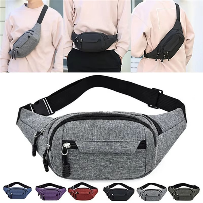 Unisex Vanntett Lærveske for Midje og Crossbody for Friluftsliv Luvikno
