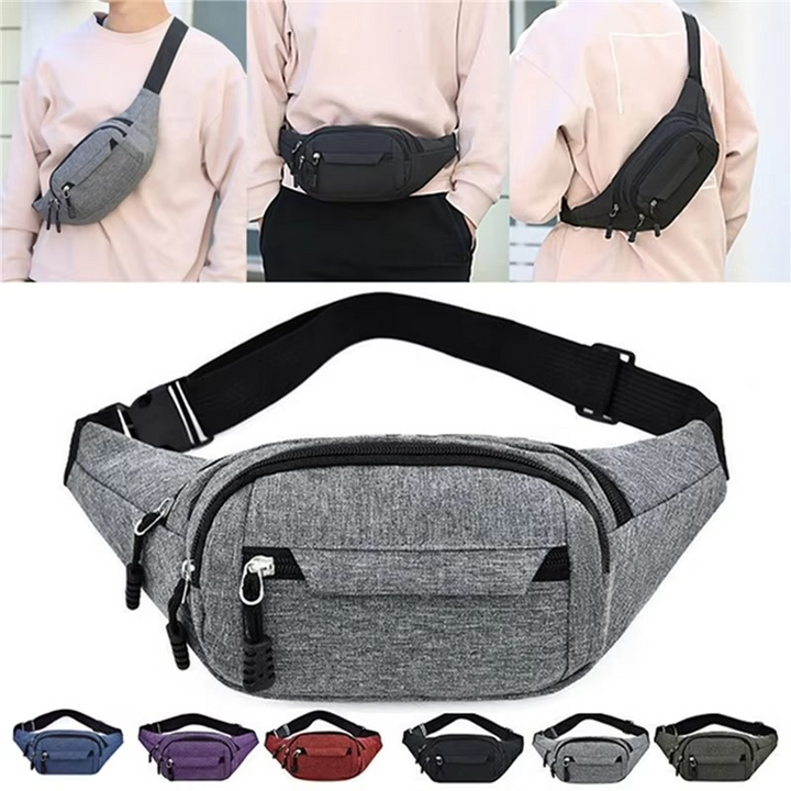 Unisex Vanntett Lærveske for Midje og Crossbody for Friluftsliv Luvikno