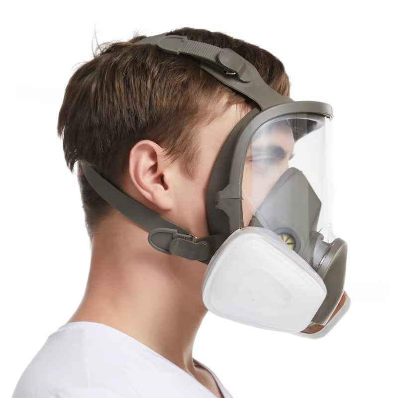 Omfattende helansikts respirator sikkerhetsgassmaske med anti-dugg beskyttelse Luvikno