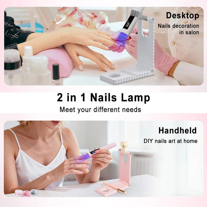 UV neglepenn med sammenleggbar stang - oppladbar | Luvikno