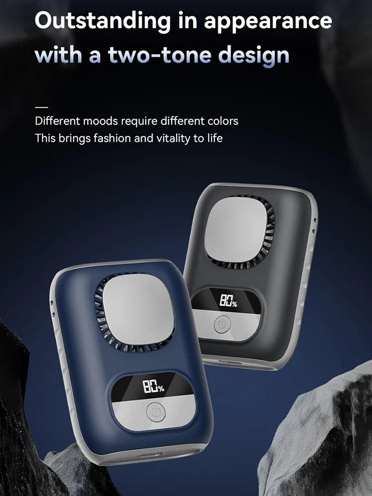 Luvikno | CoolBelt Mini Hip Fan | Bærbar & Bladeless | LED-skjerm & 12 timers driftstid | Oppladbar via USB-C