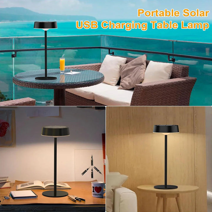 Luvikno | Solvella Soltable lampe LED | Dimmbar & trådløs | 3 lysfarger | IP65 vanntett for inne- og utendørs