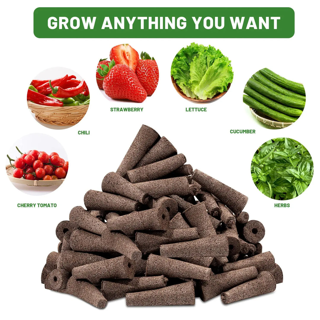 Luvikno | WurzelWunder Planting Svamper 50 Stykker | Erstatningsvekstsvamper for Hydrokultur og Jord | For Urter, Grønnsaker og Blomster
