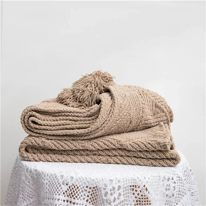 HeartCozy Blanket – Luxe Chenille Blanket with Heart Fringes Luvikno