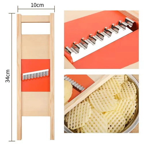 Luvikno | Gridello Potetskjerer | Råvare i rustfritt stål | For pommes frites, chips og grønnsaker | 34 cm lengde