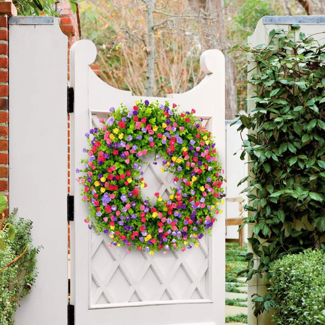 Kunstnerisk Blomsterkrans for Frontdør, Vindu og Sesongbasert Hjemmedekorasjon Luvikno